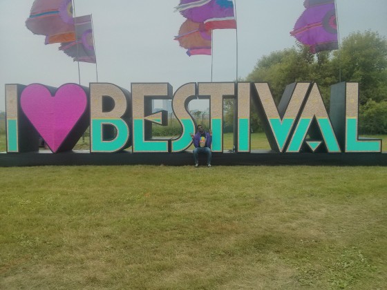 The iconic 'I <3 BESTIVAL' sign, in the middle of the island.