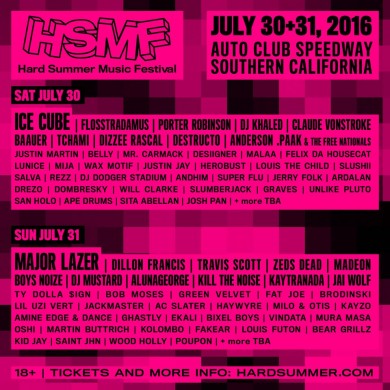 Hard Summer Music Festival 2016 Lineup